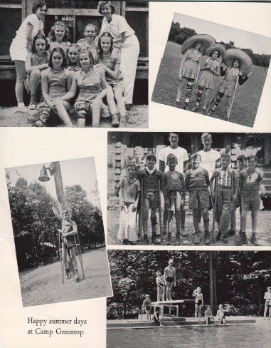 "Happy summer days at Camp Greentop." Page from Maryland League for Crippled Children 1939 Annual Report. Source: National Archives. 