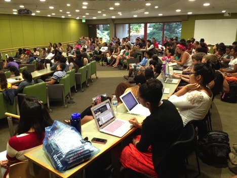 Student participants at hip hop pedagogy symposium